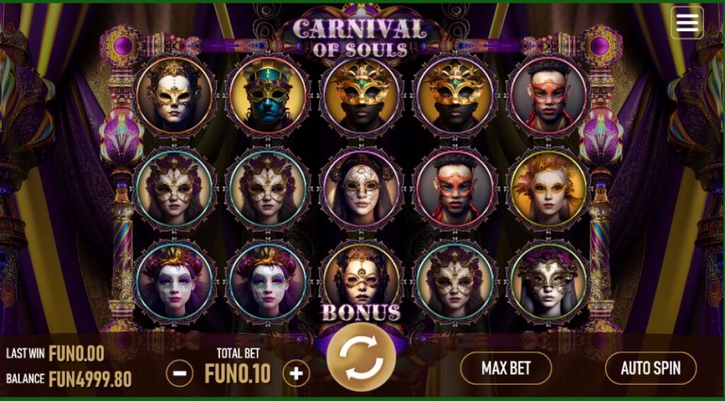 Gulungan slot Carnival of Souls oleh Urgent Games