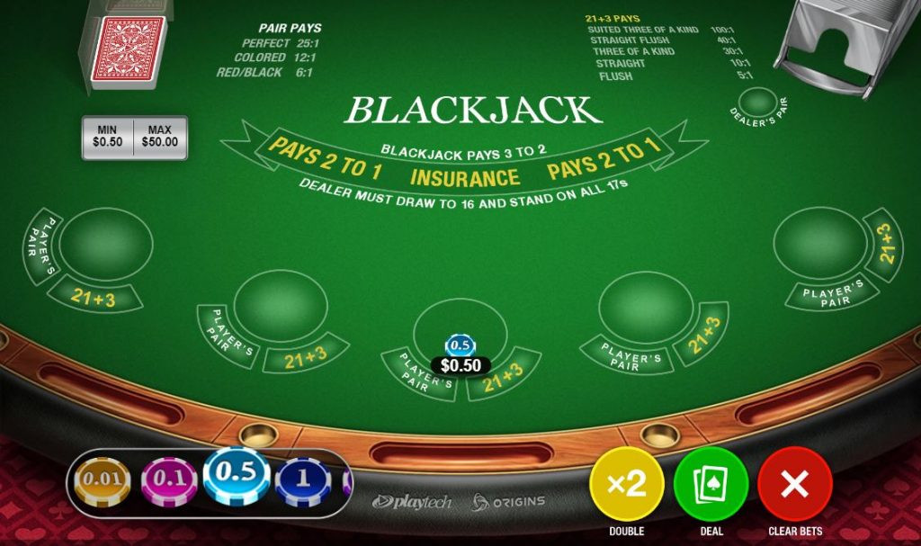 Bermain blackjack online: pilih batas taruhan